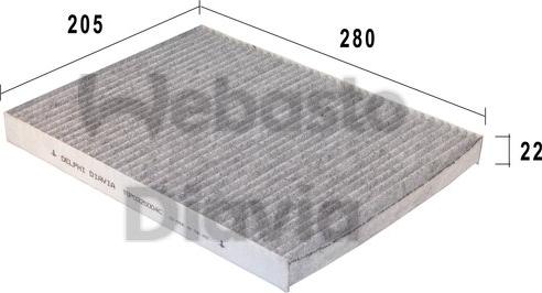 Webasto 82D0325004CA - Фильтр воздуха в салоне autospares.lv