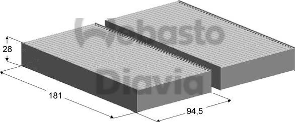 Webasto 82D0325141A - Фильтр воздуха в салоне autospares.lv