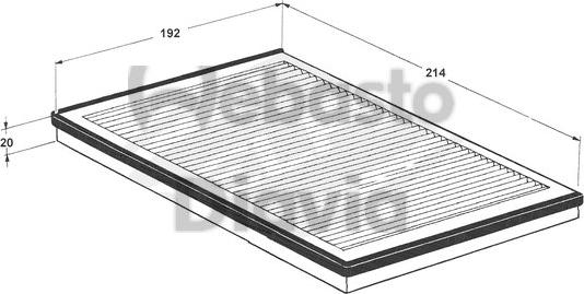 Webasto 82D0325106A - Фильтр воздуха в салоне autospares.lv