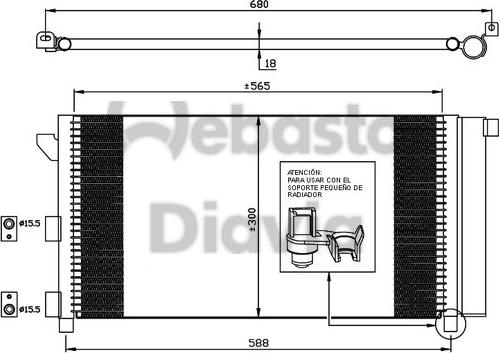 Webasto 82D0225553A - Конденсатор кондиционера autospares.lv