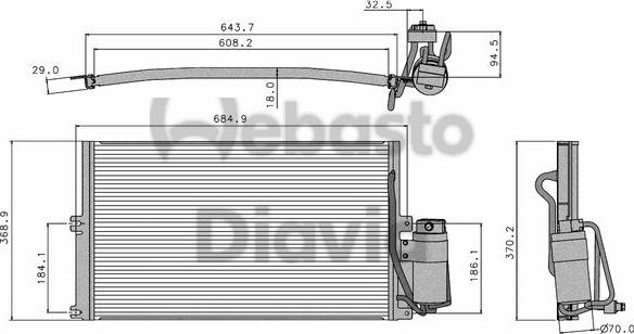 Webasto 82D0225050B - Конденсатор кондиционера autospares.lv