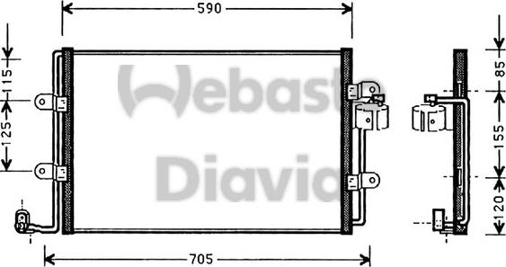 Webasto 82D0225180A - Конденсатор кондиционера autospares.lv