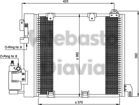 Webasto 82D0225221A - Конденсатор кондиционера autospares.lv