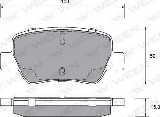 Ween 151-0009 - Тормозные колодки, дисковые, комплект autospares.lv