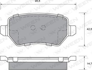 Ween 151-0005 - Тормозные колодки, дисковые, комплект autospares.lv