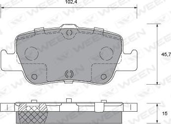 Ween 151-0008 - Тормозные колодки, дисковые, комплект autospares.lv