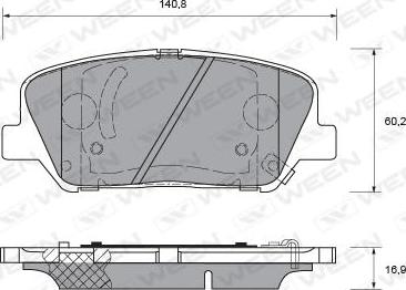 Ween 151-0003 - Тормозные колодки, дисковые, комплект autospares.lv