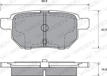 Ween 151-0007 - Тормозные колодки, дисковые, комплект autospares.lv