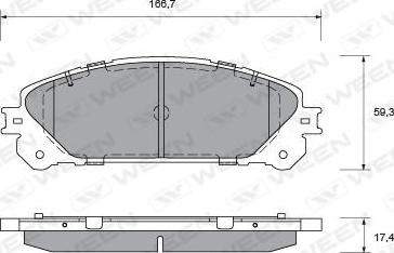 Ween 151-0019 - Тормозные колодки, дисковые, комплект autospares.lv