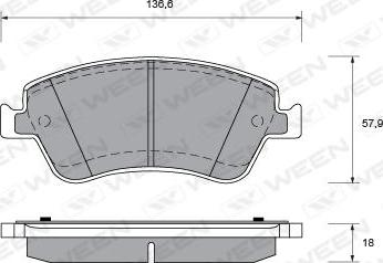 Ween 151-0014 - Тормозные колодки, дисковые, комплект autospares.lv