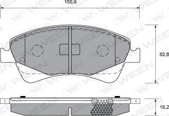 Ween 151-0015 - Тормозные колодки, дисковые, комплект autospares.lv