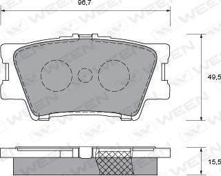 Ween 151-0010 - Тормозные колодки, дисковые, комплект autospares.lv