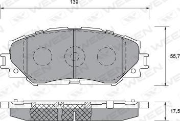 Ween 151-0013 - Тормозные колодки, дисковые, комплект autospares.lv