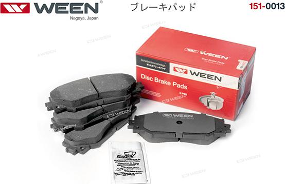 Ween 151-0013 - Тормозные колодки, дисковые, комплект autospares.lv