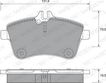 Ween 151-1996 - Тормозные колодки, дисковые, комплект autospares.lv