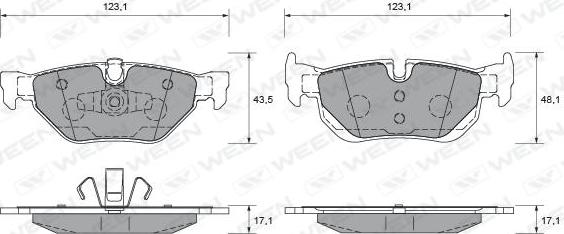 Ween 151-1993 - Тормозные колодки, дисковые, комплект autospares.lv