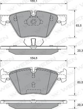 Ween 151-1948 - Тормозные колодки, дисковые, комплект autospares.lv