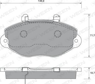 Ween 151-1958 - Тормозные колодки, дисковые, комплект autospares.lv