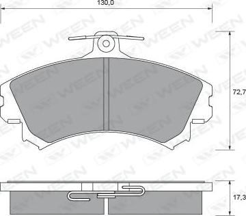 Ween 151-1964 - Тормозные колодки, дисковые, комплект autospares.lv