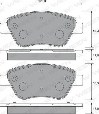 Ween 151-1963 - Тормозные колодки, дисковые, комплект autospares.lv