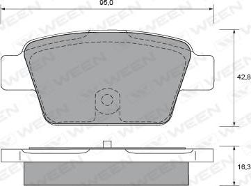 Ween 151-1900 - Тормозные колодки, дисковые, комплект autospares.lv