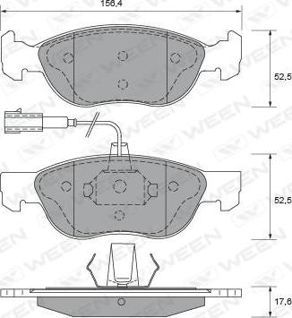 Ween 151-1901 - Тормозные колодки, дисковые, комплект autospares.lv