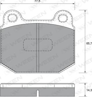 Ween 151-1908 - Тормозные колодки, дисковые, комплект autospares.lv