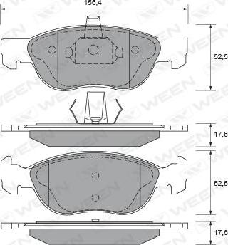 Ween 151-1902 - Тормозные колодки, дисковые, комплект autospares.lv