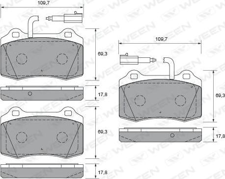 Ween 151-1918 - Тормозные колодки, дисковые, комплект autospares.lv