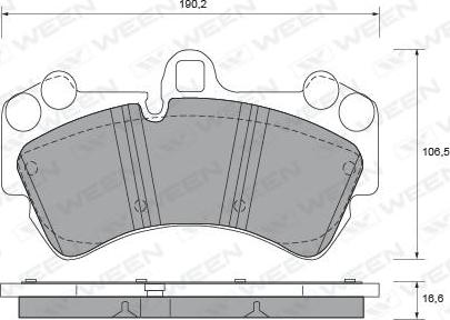 Ween 151-1938 - Тормозные колодки, дисковые, комплект autospares.lv