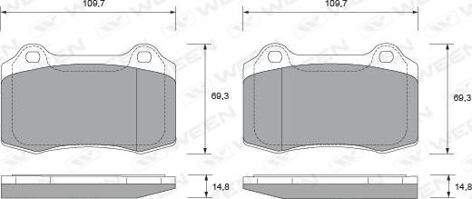 Ween 151-1932 - Тормозные колодки, дисковые, комплект autospares.lv