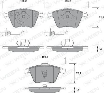 Ween 151-1924 - Тормозные колодки, дисковые, комплект autospares.lv