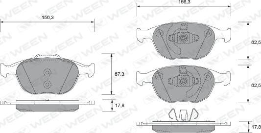 Ween 151-1926 - Тормозные колодки, дисковые, комплект autospares.lv