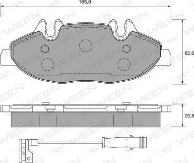 Ween 151-1976 - Тормозные колодки, дисковые, комплект autospares.lv