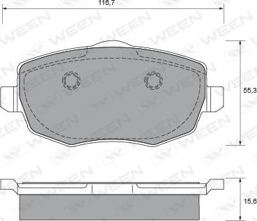 Ween 151-1971 - Тормозные колодки, дисковые, комплект autospares.lv