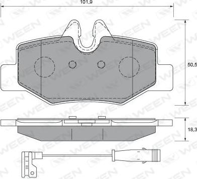 Ween 151-1977 - Тормозные колодки, дисковые, комплект autospares.lv