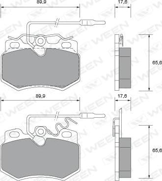 Ween 151-1448 - Тормозные колодки, дисковые, комплект autospares.lv