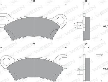 Ween 151-1443 - Тормозные колодки, дисковые, комплект autospares.lv