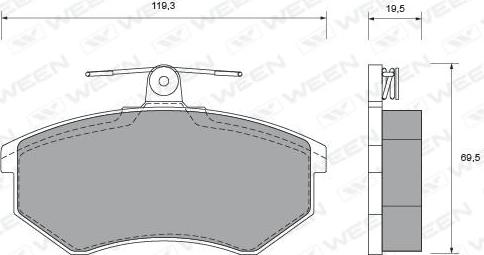 Ween 151-1455 - Тормозные колодки, дисковые, комплект autospares.lv