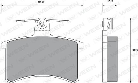 Ween 151-1450 - Тормозные колодки, дисковые, комплект autospares.lv