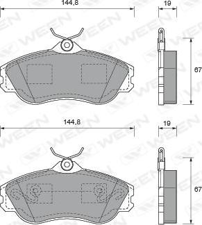 Ween 151-1451 - Тормозные колодки, дисковые, комплект autospares.lv