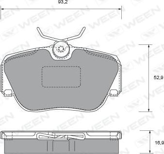 Ween 151-1453 - Тормозные колодки, дисковые, комплект autospares.lv