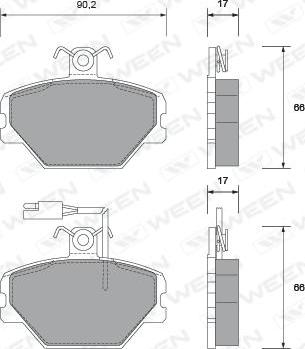 Ween 151-1460 - Тормозные колодки, дисковые, комплект autospares.lv