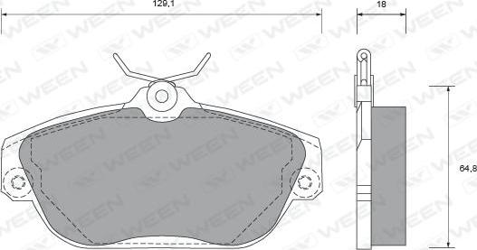 Ween 151-1461 - Тормозные колодки, дисковые, комплект autospares.lv