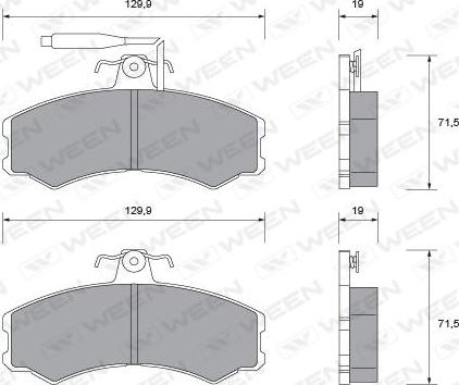 Ween 151-1400 - Тормозные колодки, дисковые, комплект autospares.lv