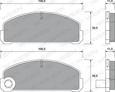 Ween 151-1407 - Тормозные колодки, дисковые, комплект autospares.lv