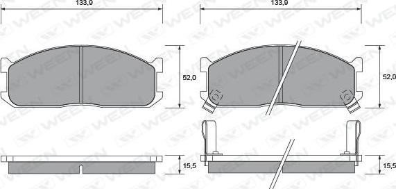 Ween 151-1411 - Тормозные колодки, дисковые, комплект autospares.lv