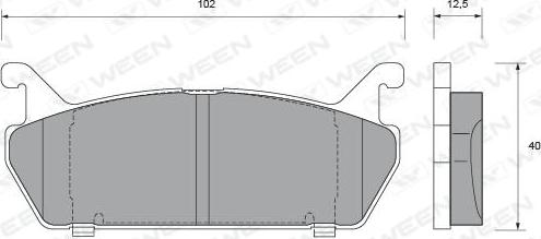 Ween 151-1489 - Тормозные колодки, дисковые, комплект autospares.lv