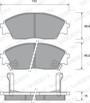 ABEX ABP598 - Тормозные колодки, дисковые, комплект autospares.lv