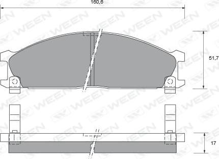 Ween 151-1428 - Тормозные колодки, дисковые, комплект autospares.lv